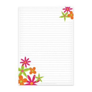 Achterkant briefpapier lentebloemen van Nouk-san