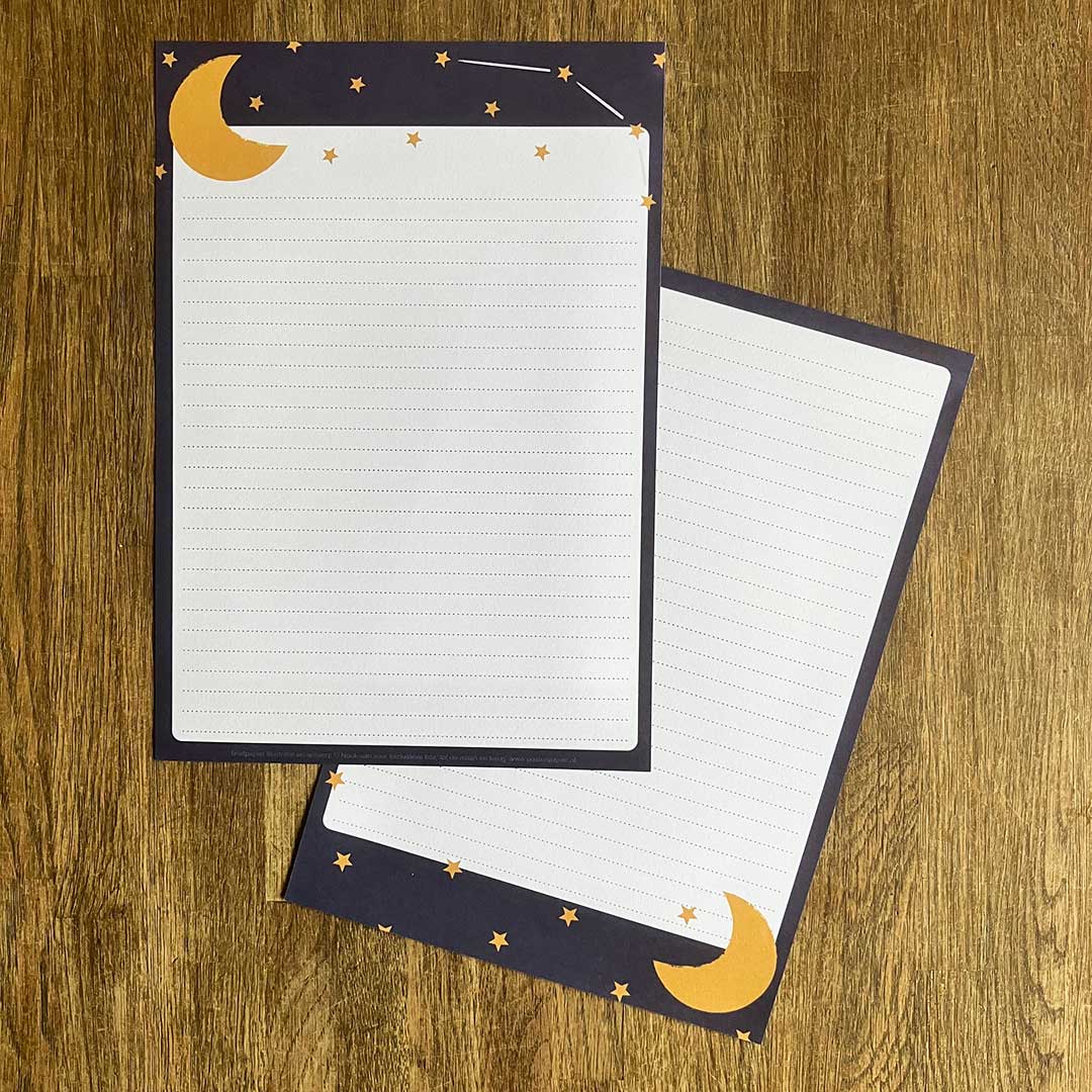 A5 Briefpapier Maan en Sterren