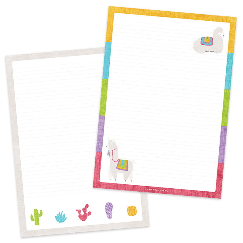 A4 Briefpapier Alpaca & Cactus - Afbeelding 2