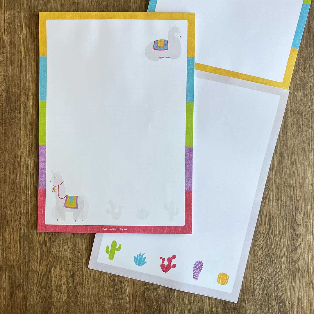 A4 Briefpapier Alpaca & Cactus