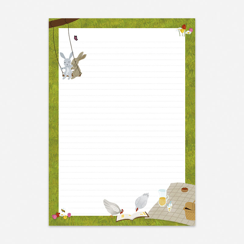 A5 Briefpapier Picknick in Park - Afbeelding 3