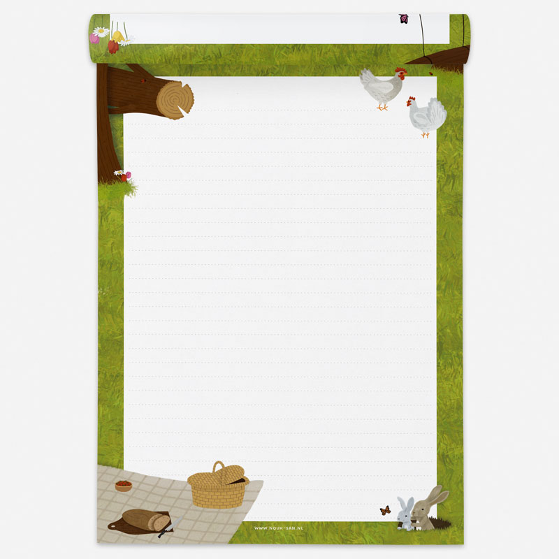 A5 Briefpapier Picknick in Park - Afbeelding 2