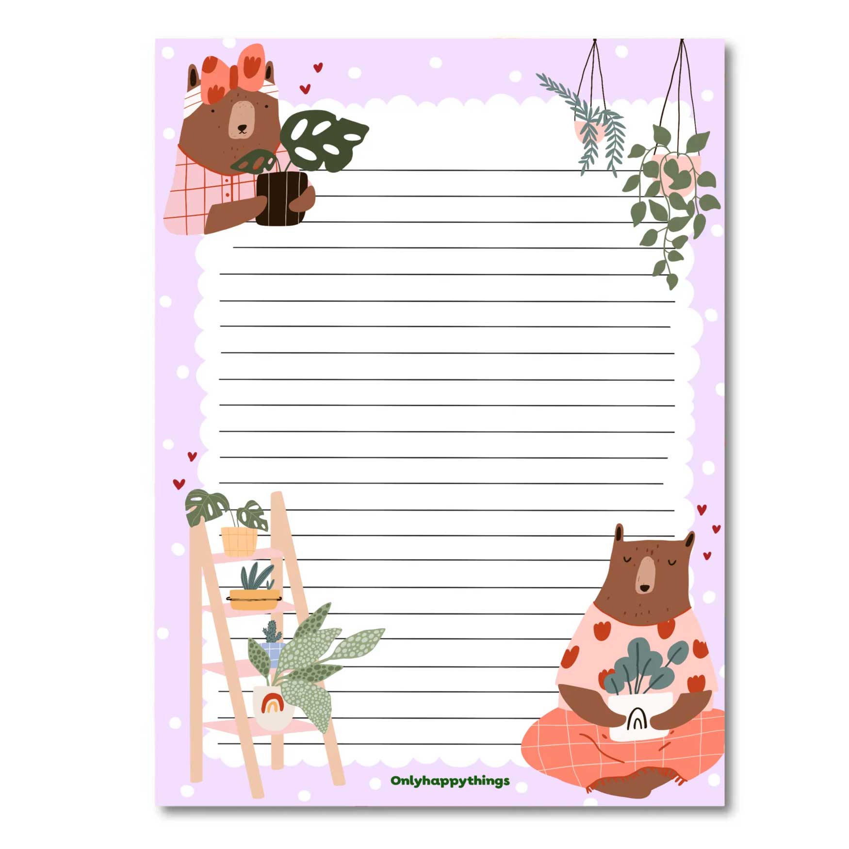 A5 Briefpapier Bears & Plants - Afbeelding 4