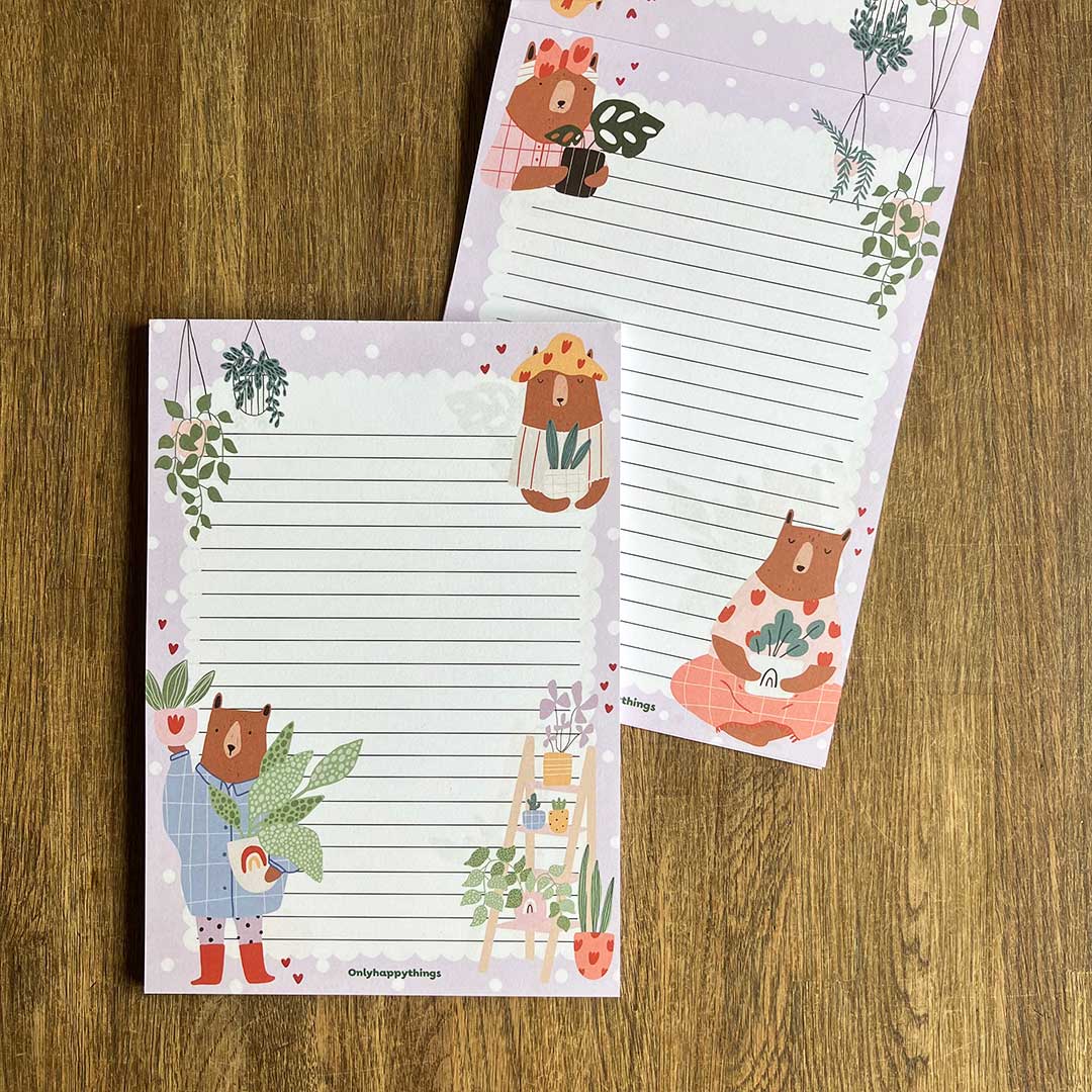 A5 Briefpapier Bears & Plants