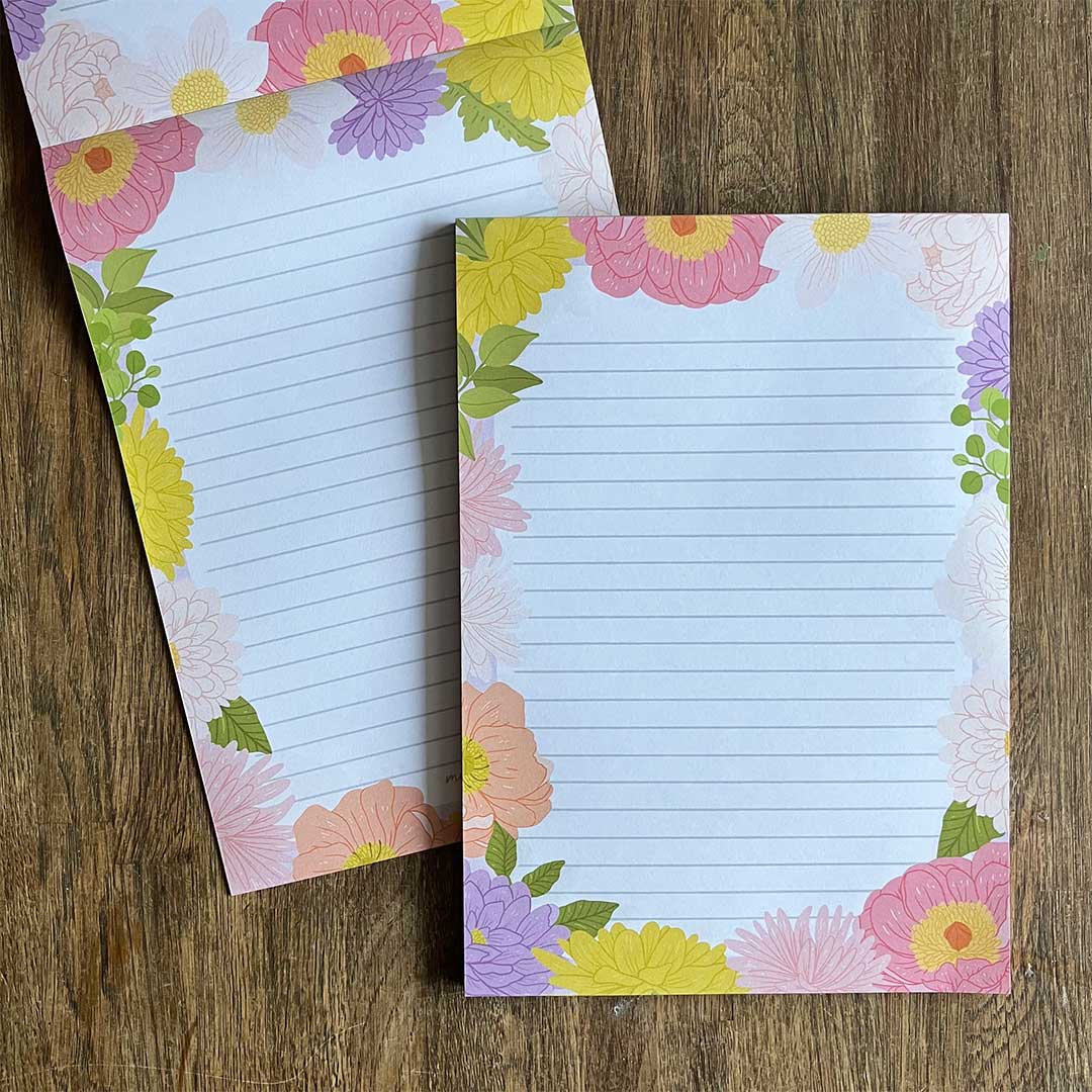 A5 Briefpapier Bloemen