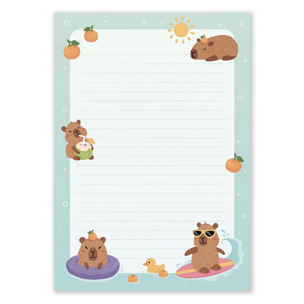 A5 Briefpapier Capybara Beach Day - Afbeelding 4