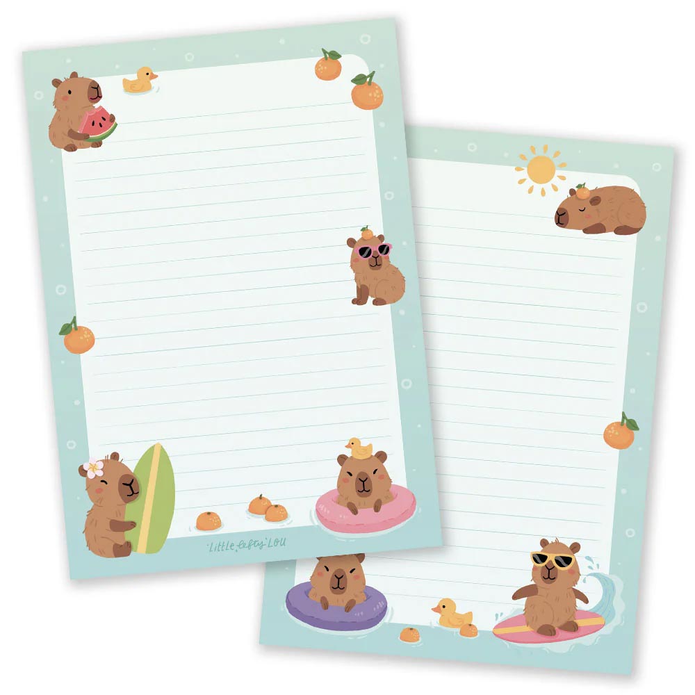 A5 Briefpapier Capybara Beach Day - Afbeelding 2