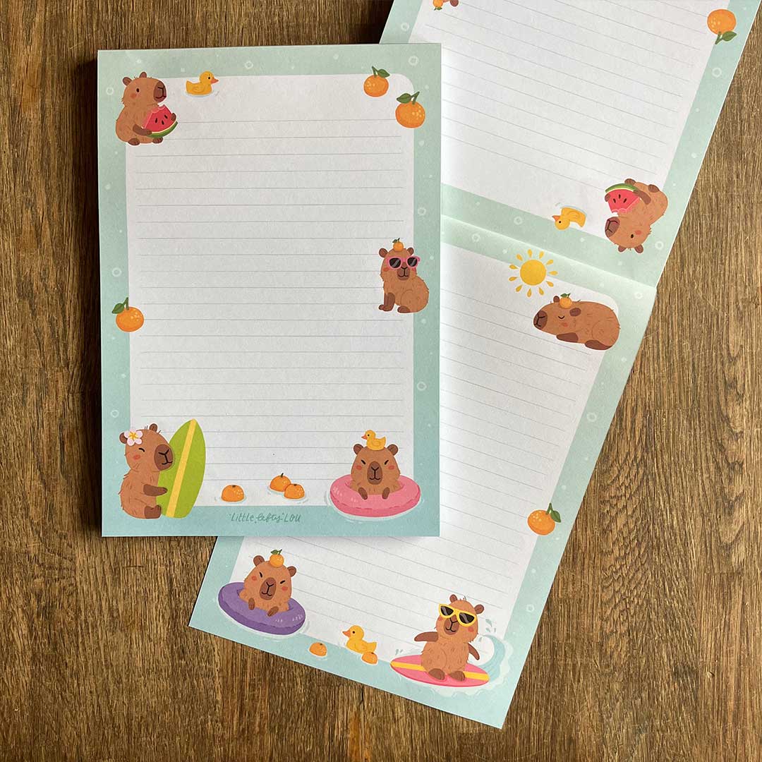A5 Briefpapier Capybara Beach Day