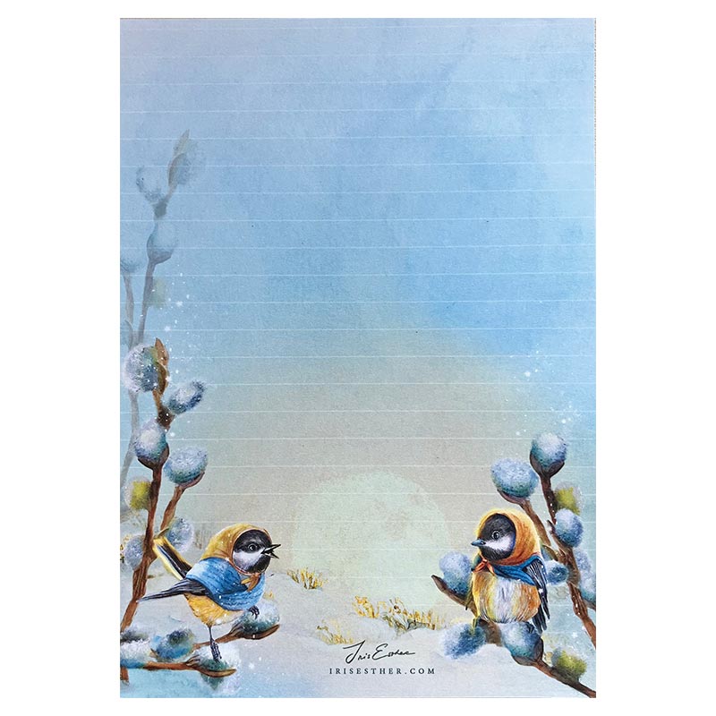 A5 Briefpapier Chickadees - Afbeelding 2