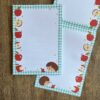 a5 briefpapier hedgehogs and apples