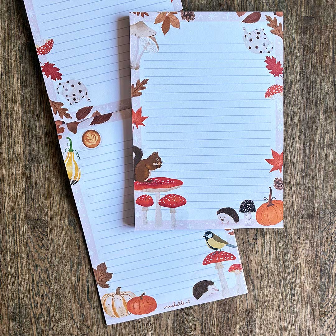 a5 briefpapier herfstseizoen
