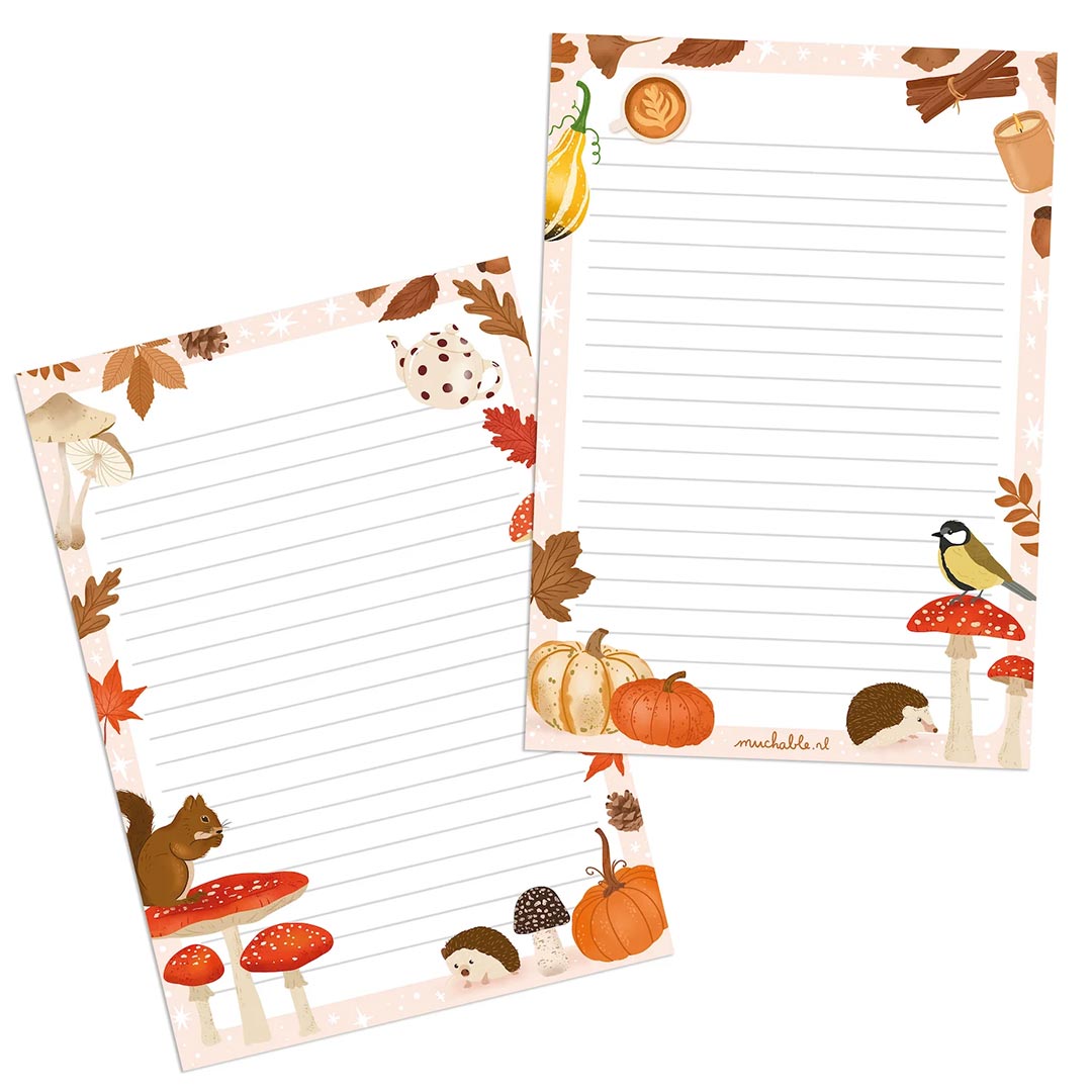 a5 briefpapier herfstseizoen