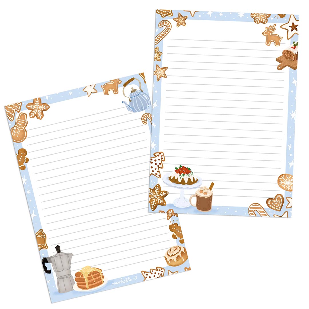 a5 briefpapier kerst eten en drinken
