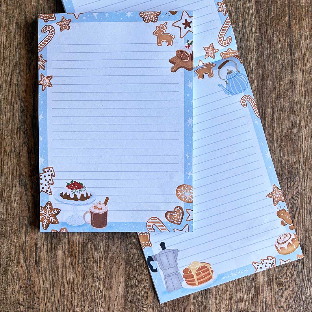a5 briefpapier kerst eten en drinken