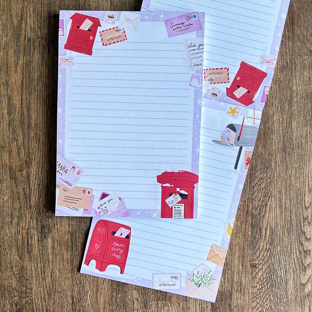 a5 briefpapier kerstpost