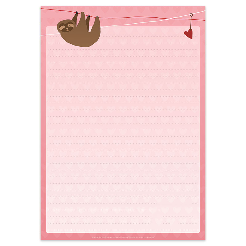 Interessepeiling: A5 Briefpapier Lieve Luiaard - Afbeelding 3