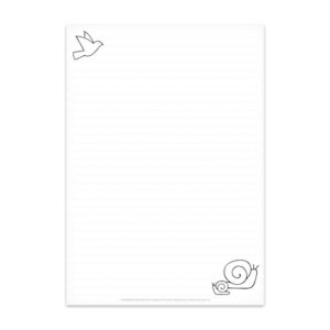 Achterkant dubbelzijdig A5 schrijfblok post van Nouk-san