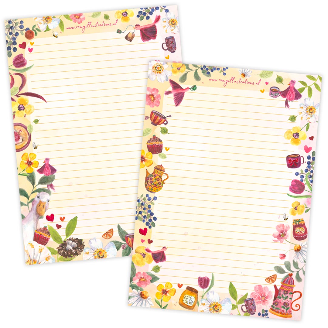 A5 Briefpapier Sweet Tea Party - Afbeelding 2
