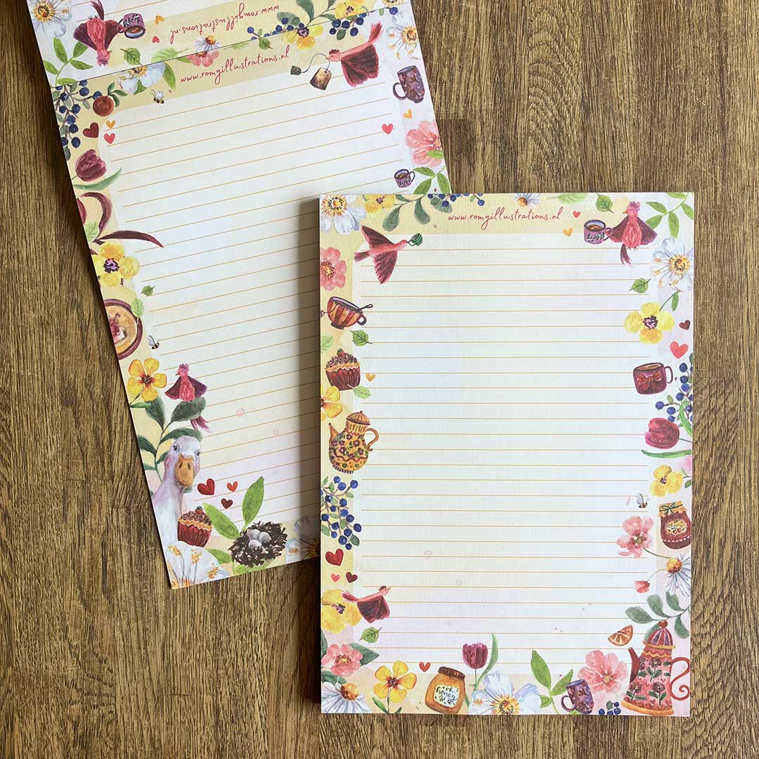 A5 Briefpapier Sweet Tea Party