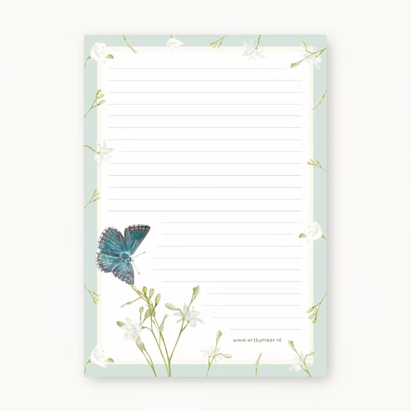 A5 Briefpapier Vlinder - Afbeelding 2