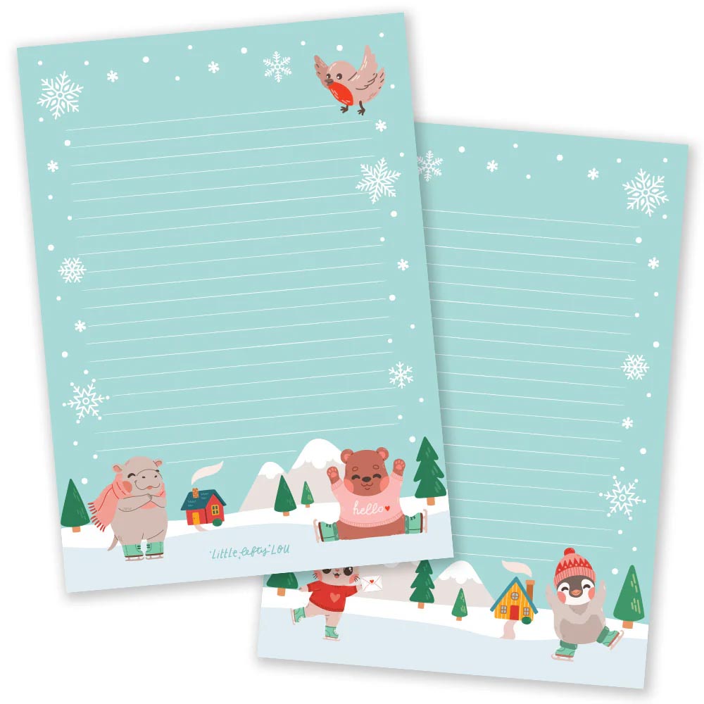 A5 Briefpapier Winter Ice Skating - Afbeelding 2