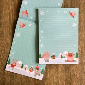 A5 Briefpapier Winter Ice Skating