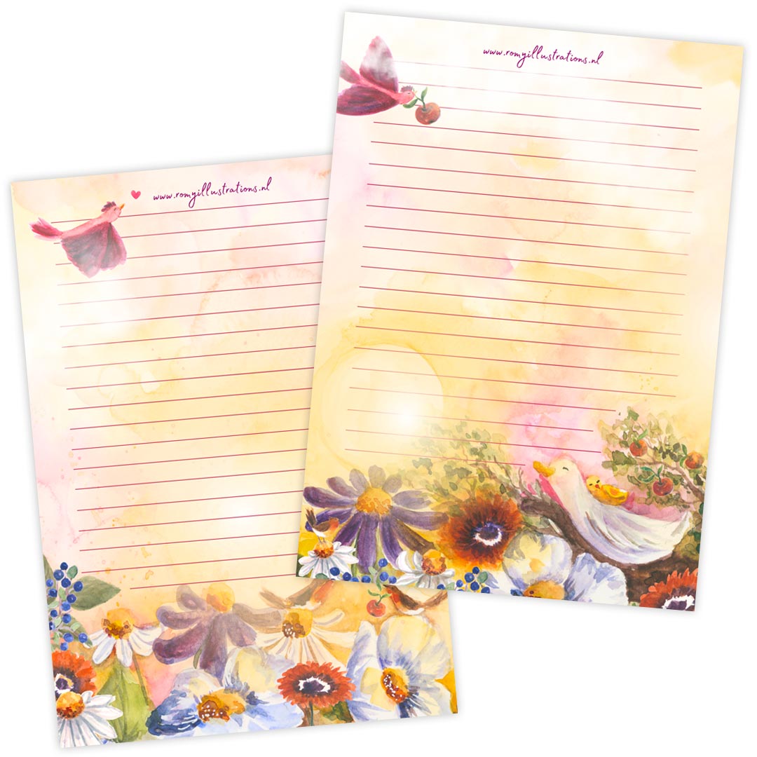 A5 Briefpapier Zonnegroet - Afbeelding 2