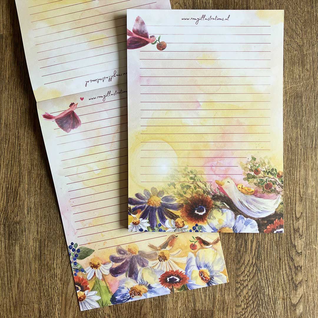 A5 Briefpapier Zonnegroet