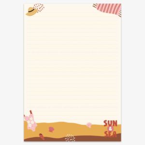 Voorkant schrijfblok summer vacation met strand ontwerp