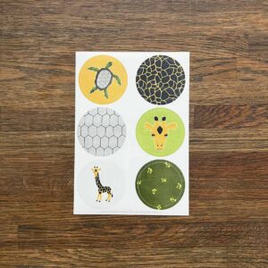 A6 Stickervel Giraf & Schildpad